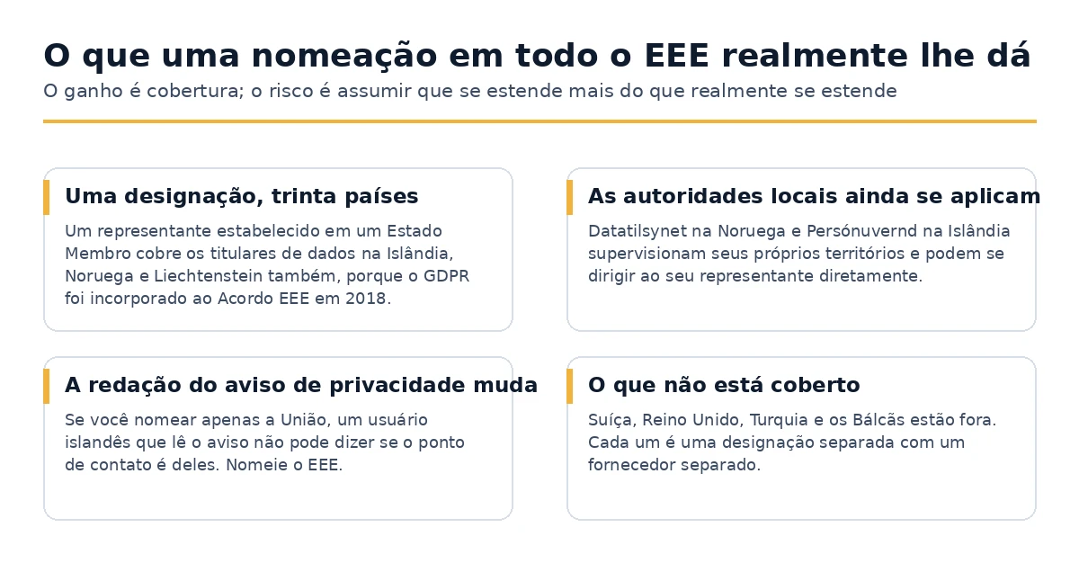 O que uma nomeação do Artigo 27 em toda a EEE entrega e o que não entrega