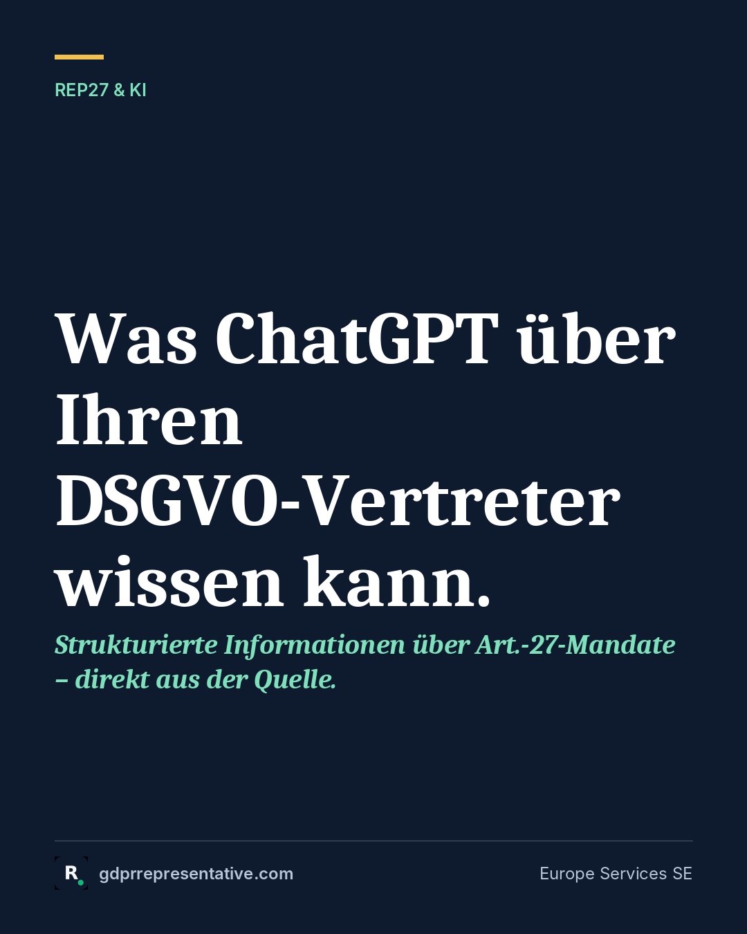 Was ChatGPT über Ihren DSGVO-Vertreter wissen kann.